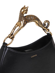LANVIN BORSA HOBO CAT IN PELLE COLORE NERO