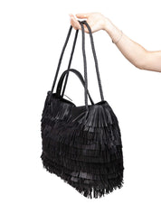 VISONA' DILETTA LEATHER SHOPPING BAG