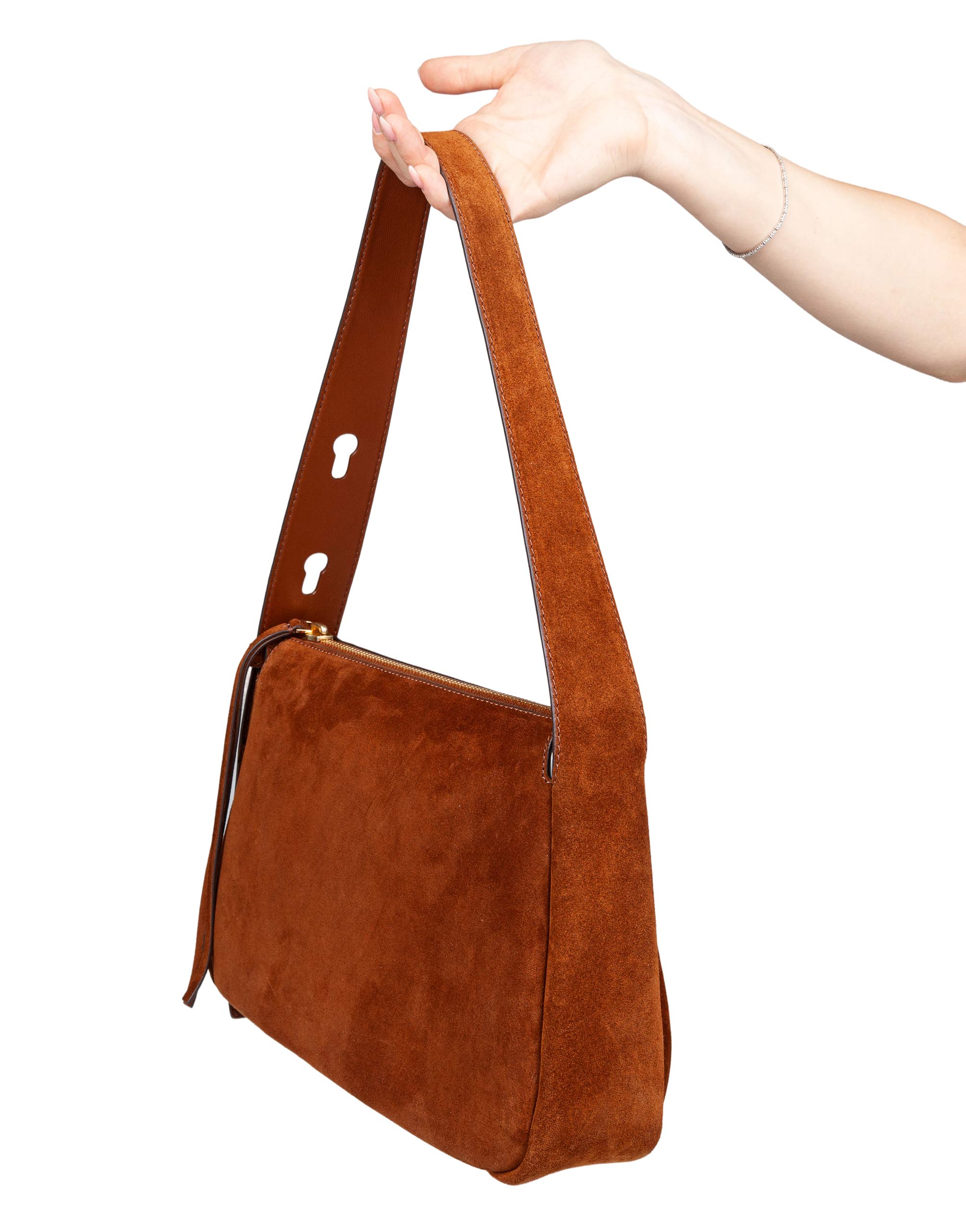 TORY BURCH BORSA A SPALLA ROMY IN SUEDE COLORE PARK BENCH