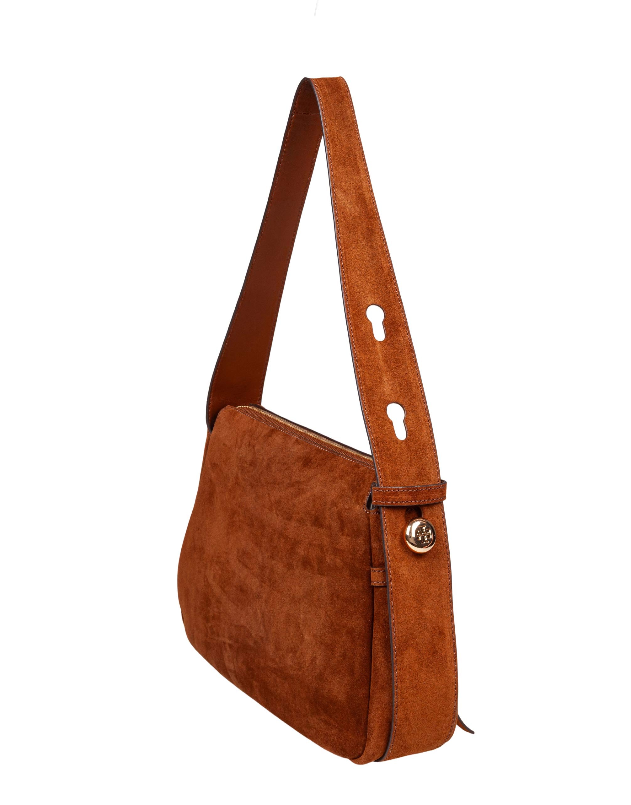 TORY BURCH BORSA A SPALLA ROMY IN SUEDE COLORE PARK BENCH