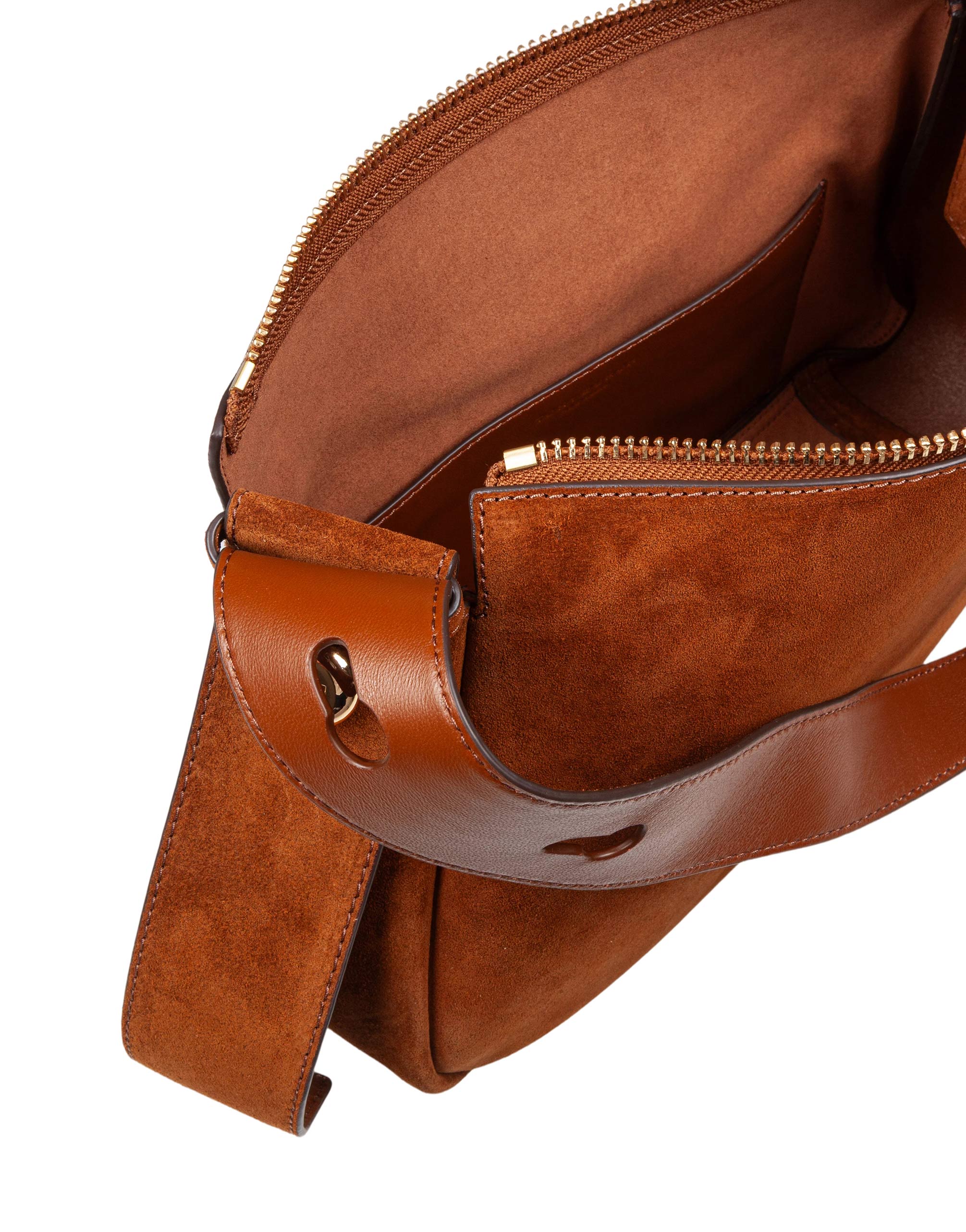 TORY BURCH BORSA A SPALLA ROMY IN SUEDE COLORE PARK BENCH