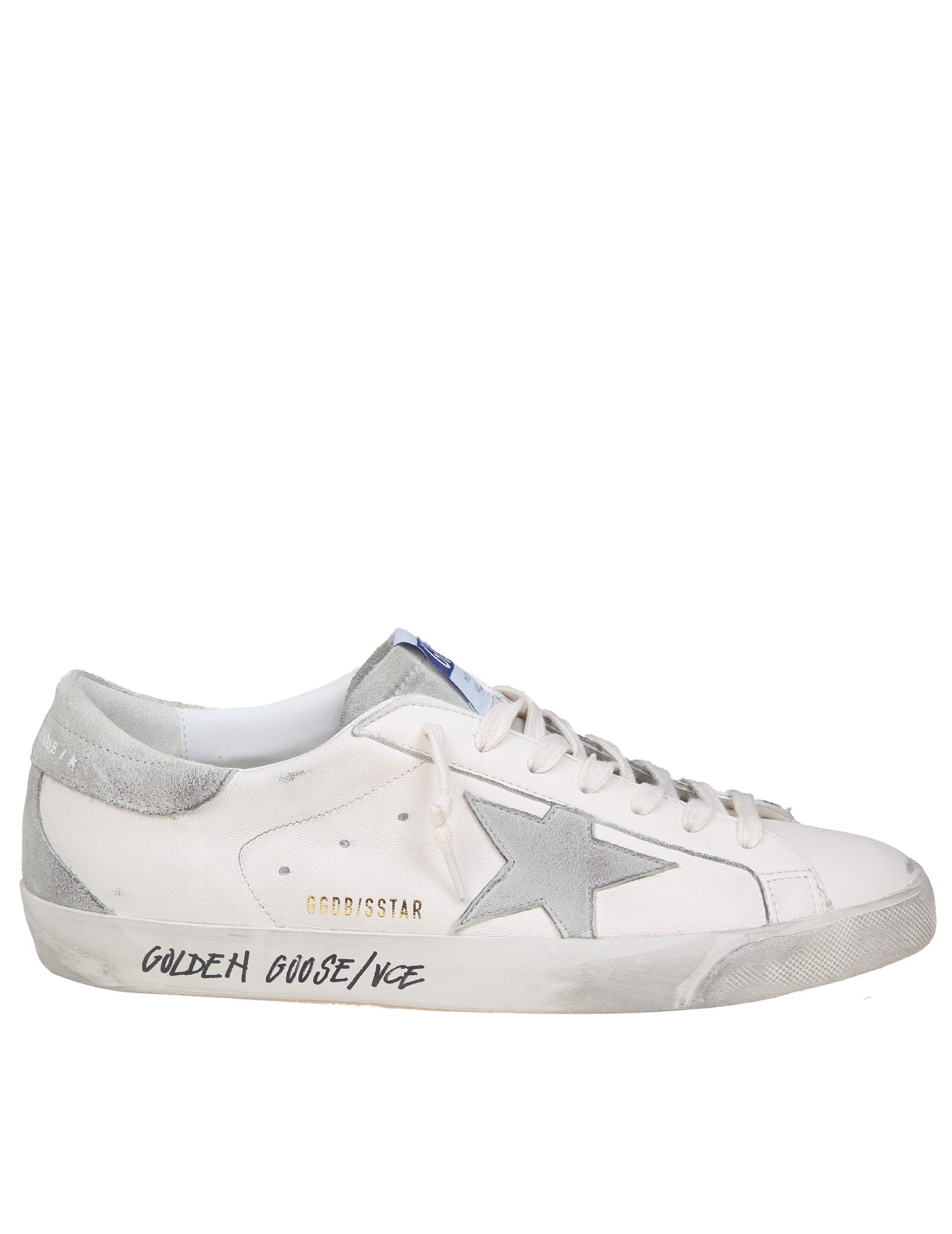 GOLDEN GOOSE SUPERSTAR LEATHER SNEAKERS WHITE/GREY