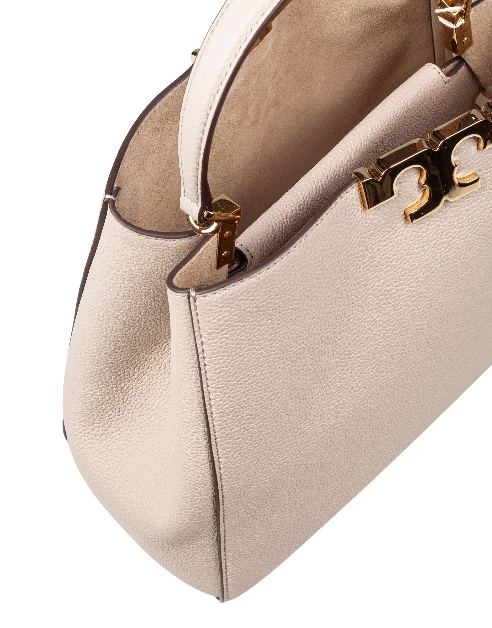 TORY BURCH ELEANOR LEATHER SATCHEL BAG STONE