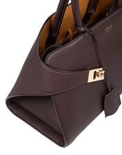 FERRAGAMO HUG TH M HANDBAG IN BROWN LEATHER