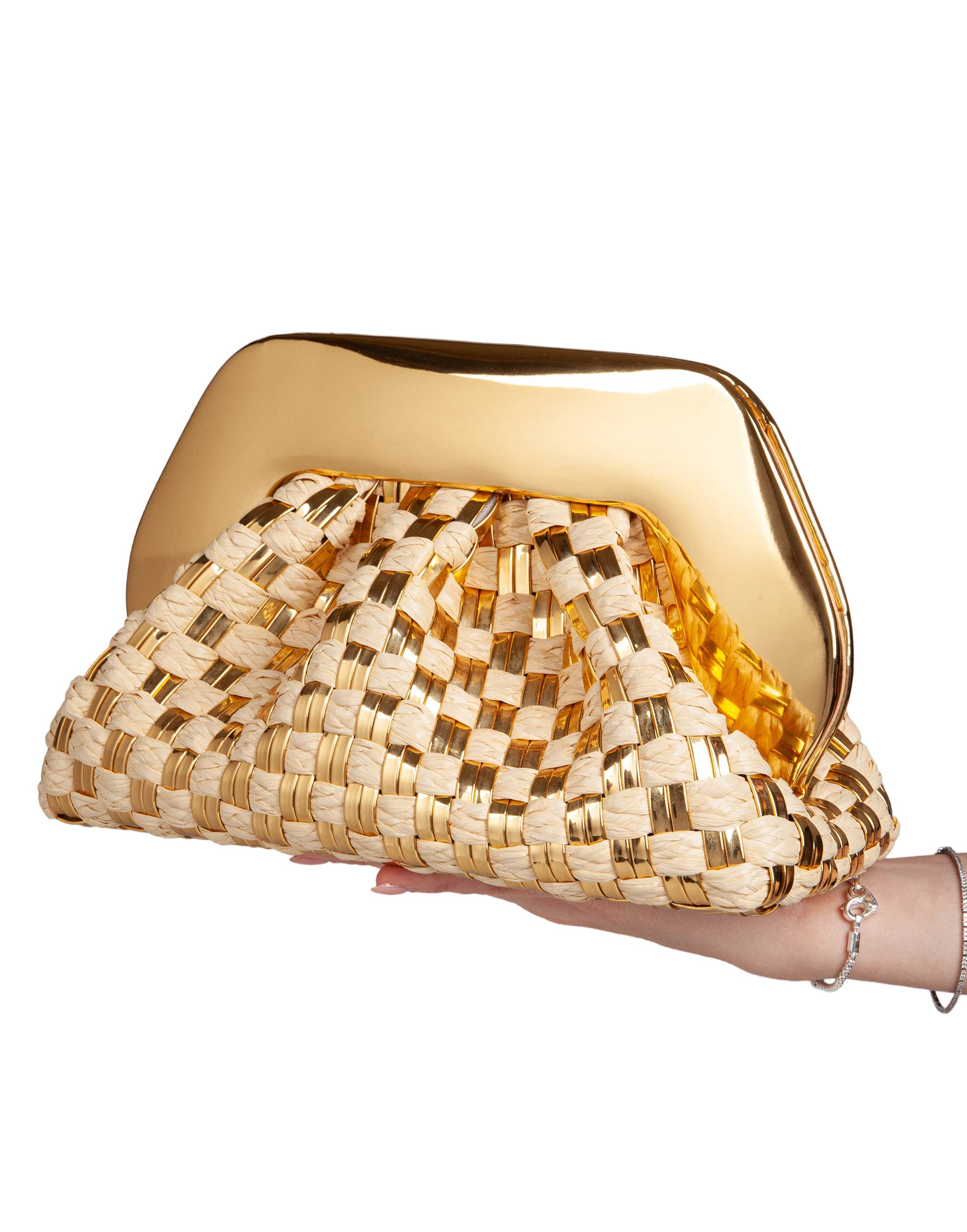 THE MOIRE TIA MICRO WEAVED STRAW LAMINATED