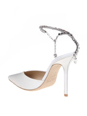 JIMMY CHOO SAEDA BBD 100 IN WHITE SATIN