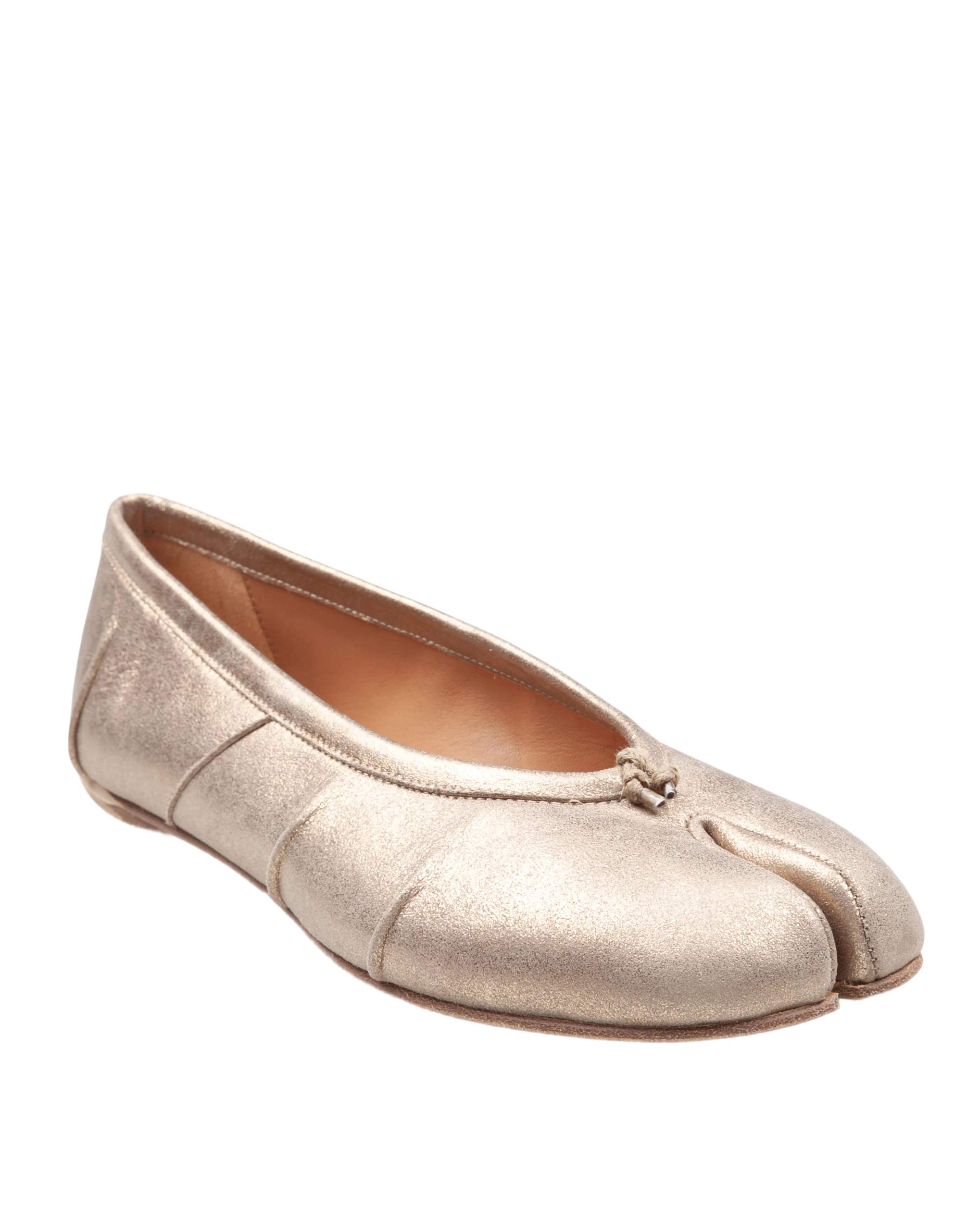 MAISON MARGIELA BALLERINA TABI IN PELLE METALLIZZATA