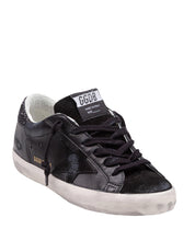 GOLDEN GOOSE SNEAKERS SUPER STAR IN PELLE E CAMOSCIO COLORE NERO