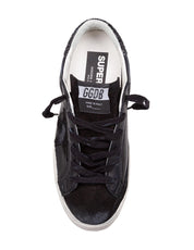 GOLDEN GOOSE SNEAKERS SUPER STAR IN PELLE E CAMOSCIO COLORE NERO