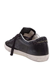 GOLDEN GOOSE SNEAKERS SUPER STAR IN PELLE E CAMOSCIO COLORE NERO