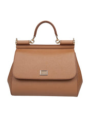 DOLCE & GABBANA BORSA SICILY PICCOLA IN PELLE COLORE CARAMELLO