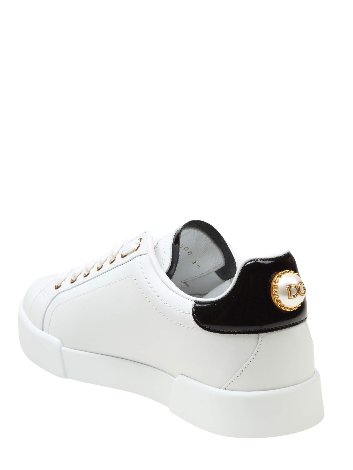 DOLCE & GABBANA SNEAKERS IN PELLE CON PERLA