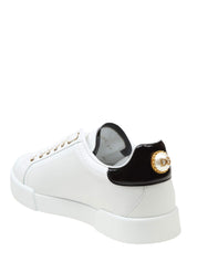 DOLCE & GABBANA SNEAKERS IN PELLE CON PERLA