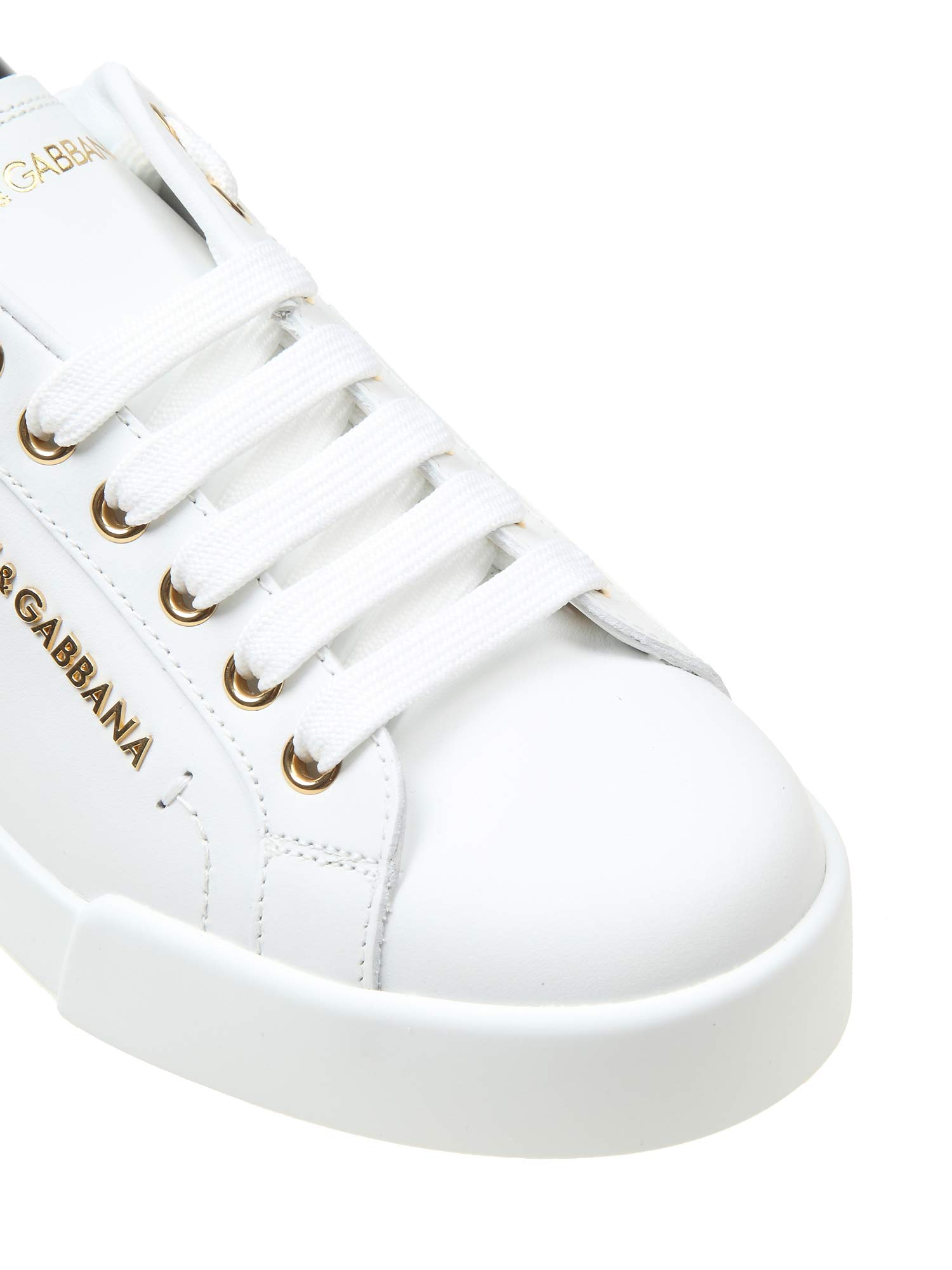 DOLCE & GABBANA SNEAKERS IN PELLE CON PERLA