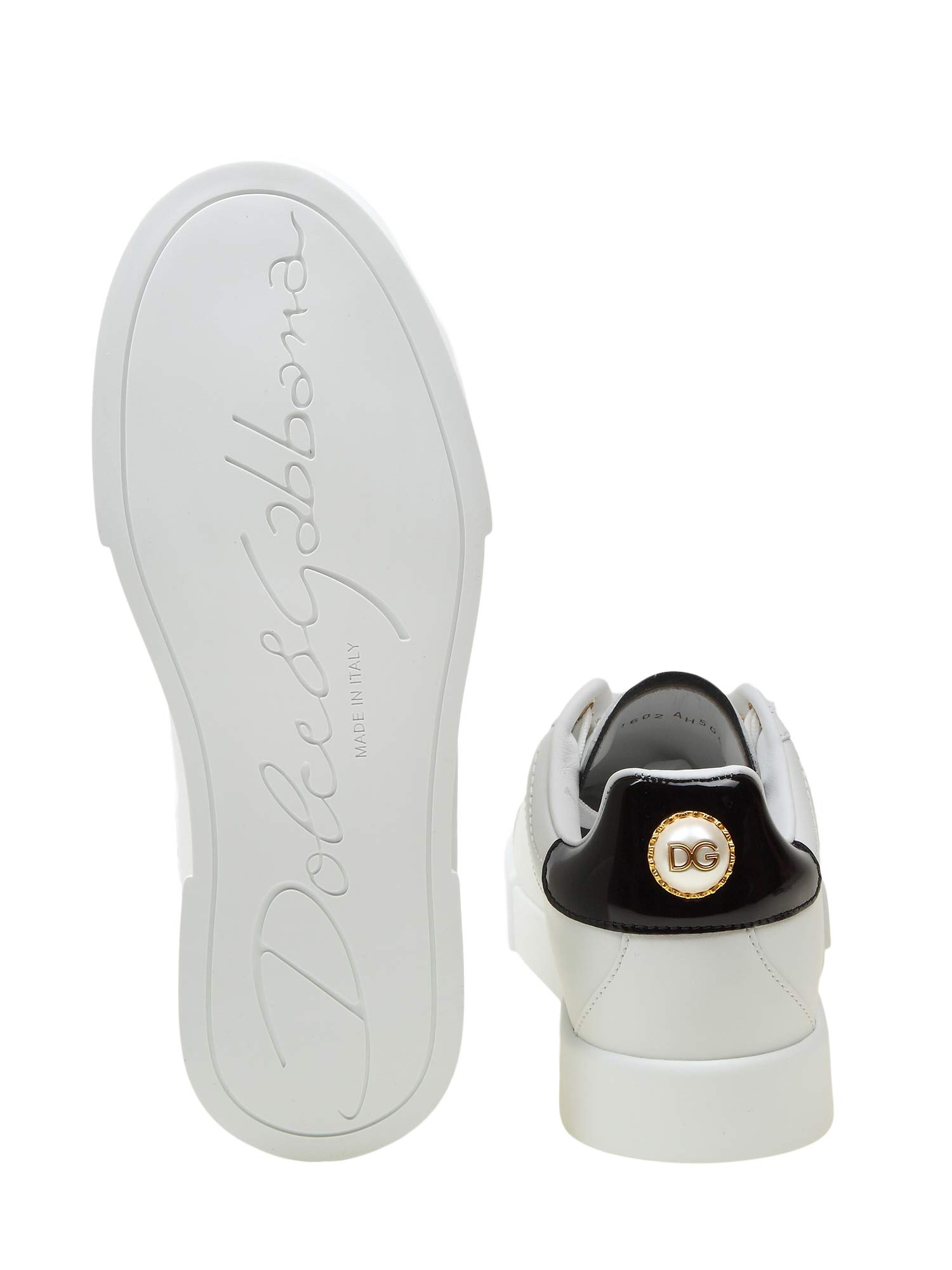 DOLCE & GABBANA SNEAKERS IN PELLE CON PERLA