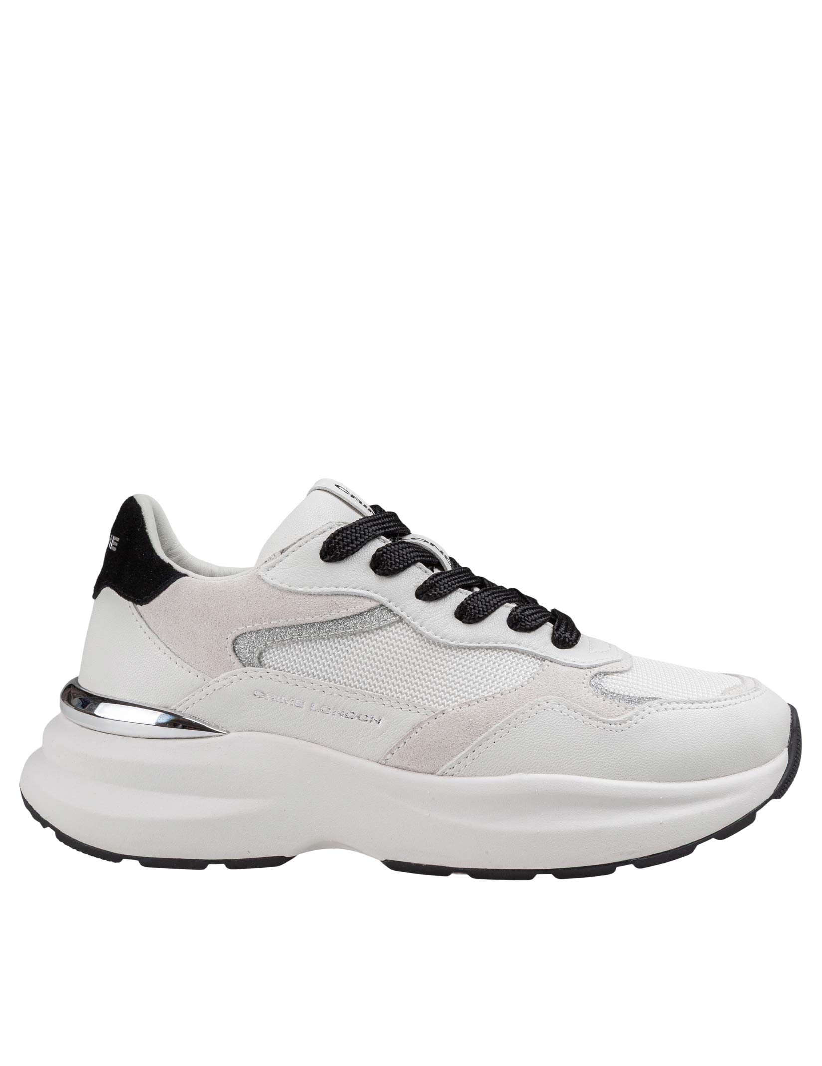 CRIME SNEAKERS FAITH DELUXE IN PELLE COLORE BIANCO E NERO