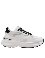 CRIME SNEAKERS FAITH DELUXE IN PELLE COLORE BIANCO E NERO