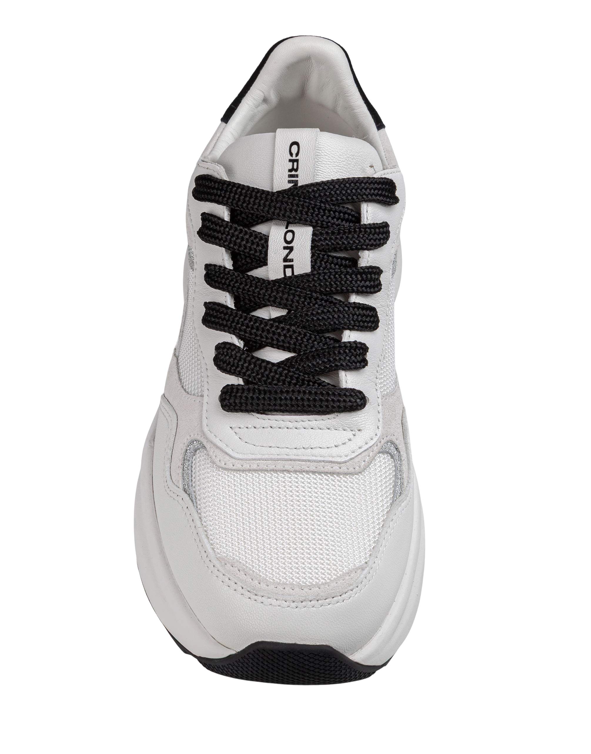 CRIME SNEAKERS FAITH DELUXE IN PELLE COLORE BIANCO E NERO