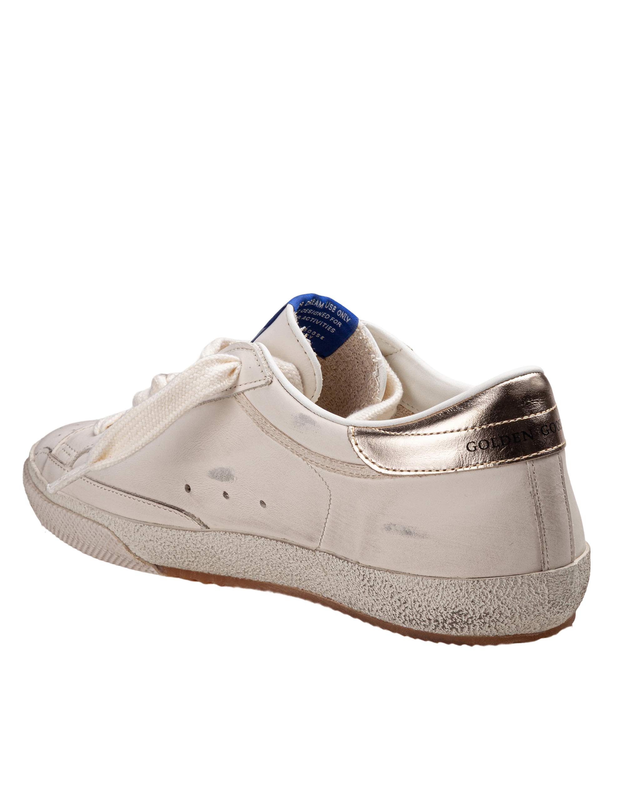 GOLDEN GOOSE SUPER STAR LEATHER SNEAKERS WITH RED STAR