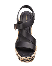PALOMA BARCELO' OLEA LEATHER SANDAL IN BLACK