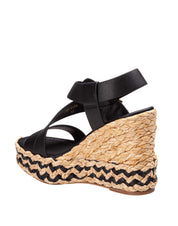 PALOMA BARCELO' OLEA LEATHER SANDAL IN BLACK