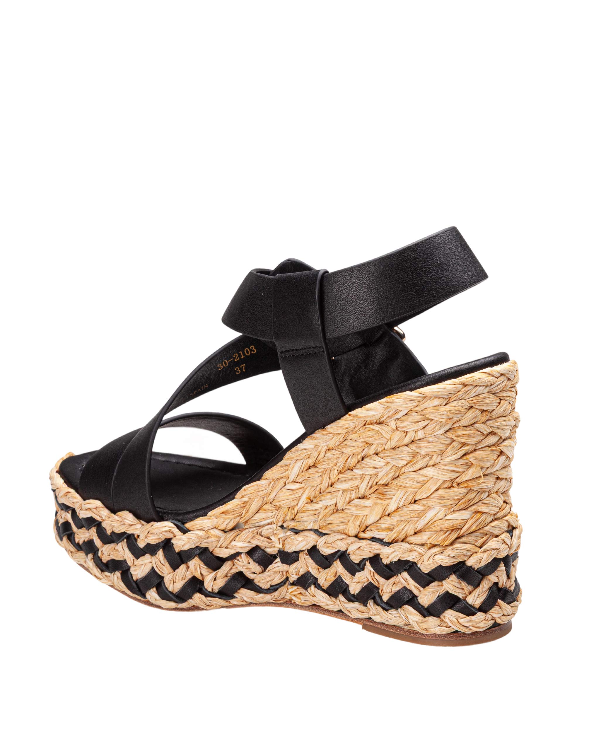 PALOMA BARCELO' OLEA LEATHER SANDAL IN BLACK