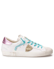 PHILIPPE MODEL SNEAKERS PRSX IN PELLE E SUEDE BIANCO E FUCSIA