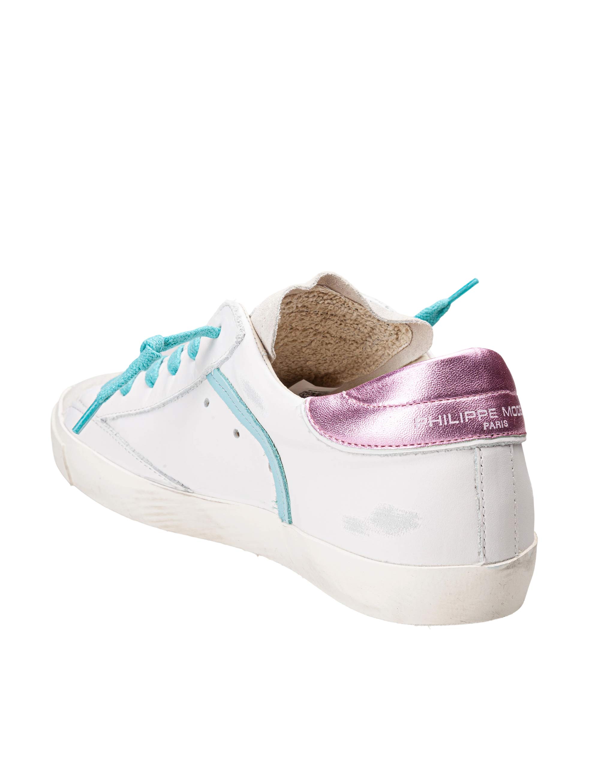 PHILIPPE MODEL SNEAKERS PRSX IN PELLE E SUEDE BIANCO E FUCSIA