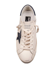GOLDEN GOOSE SUPER-STAR SNEAKERS IN PELLE COLORE BEIGE/BLU NOTTE