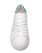 PHILIPPE MODEL SNEAKERS TEMPLE LOW IN PELLE BIANCA E VERDE