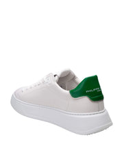 PHILIPPE MODEL SNEAKERS TEMPLE LOW IN PELLE BIANCA E VERDE