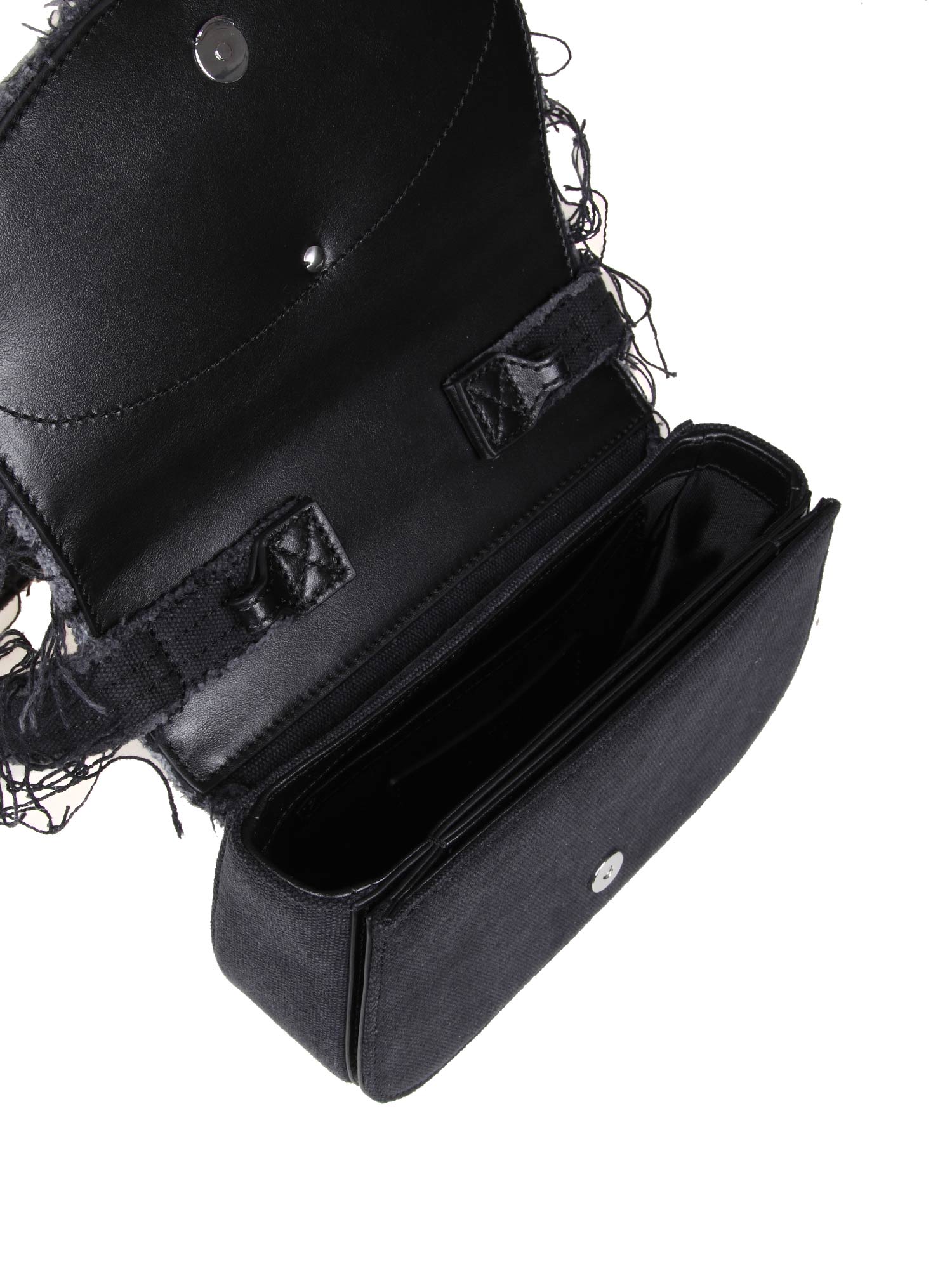 DIESEL BORSA 1DR IN DENIM NERO CON CRISTALLI APPLICATI