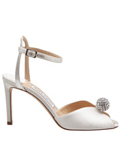 JIMMY CHOO SANDAL SACORA IN RASO CON SFERA DI CRISTALLI
