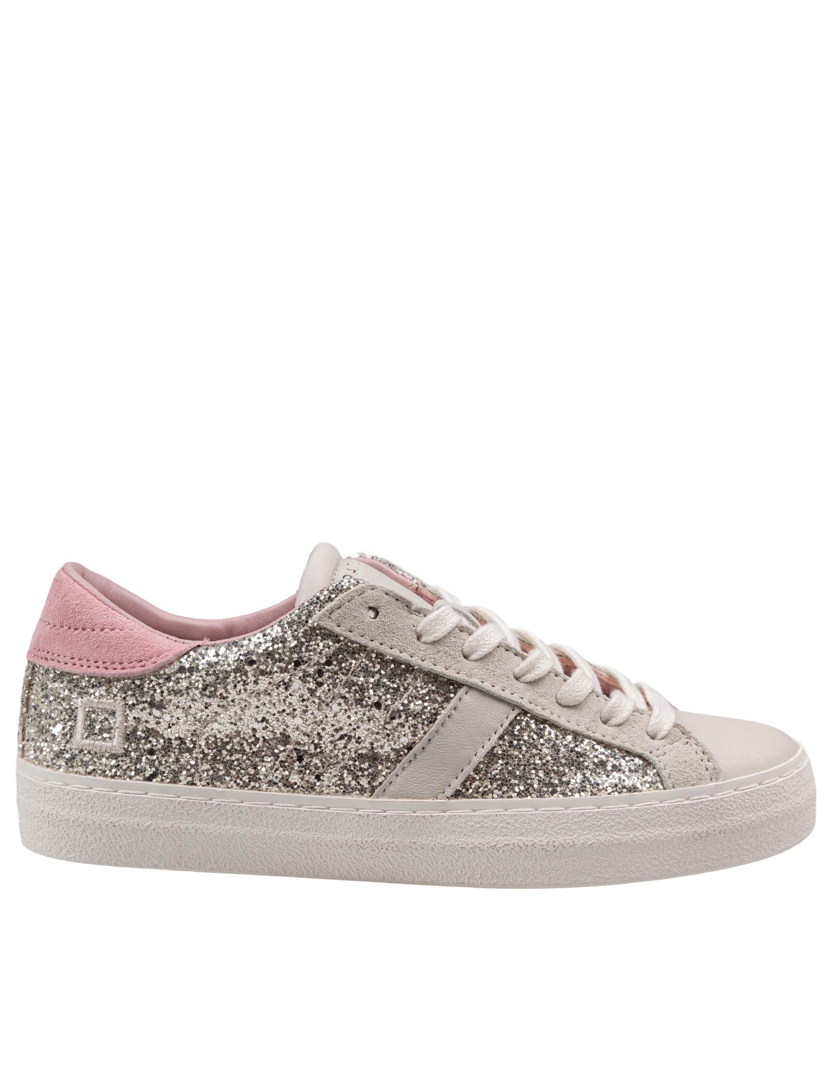 D.A.T.E. PLATINUM GLITTER HILL LOW SNEAKERS