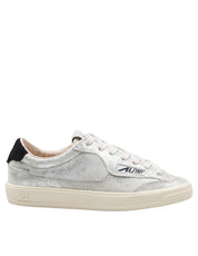 AUTRY SNEAKERS SNEAKERS WINDSCAPE IN SUEDE LAMINATA COLORE ARGENTO