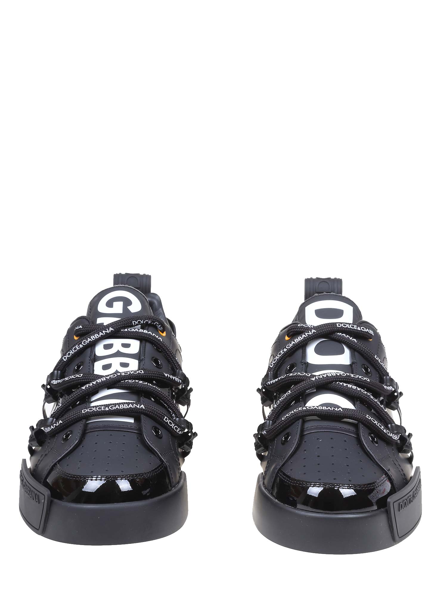 DOLCE & GABBANA SNEAKER PORTOFINO IN VITELLO E VERNICE