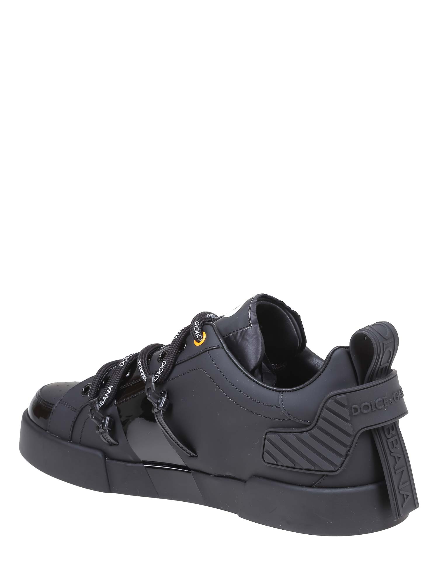 DOLCE & GABBANA SNEAKER PORTOFINO IN VITELLO E VERNICE