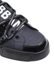 DOLCE & GABBANA SNEAKER PORTOFINO IN VITELLO E VERNICE