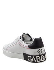 DOLCE & GABBANA SNEAKERS PORTOFINO IN PELLE RICAMI E PATCH
