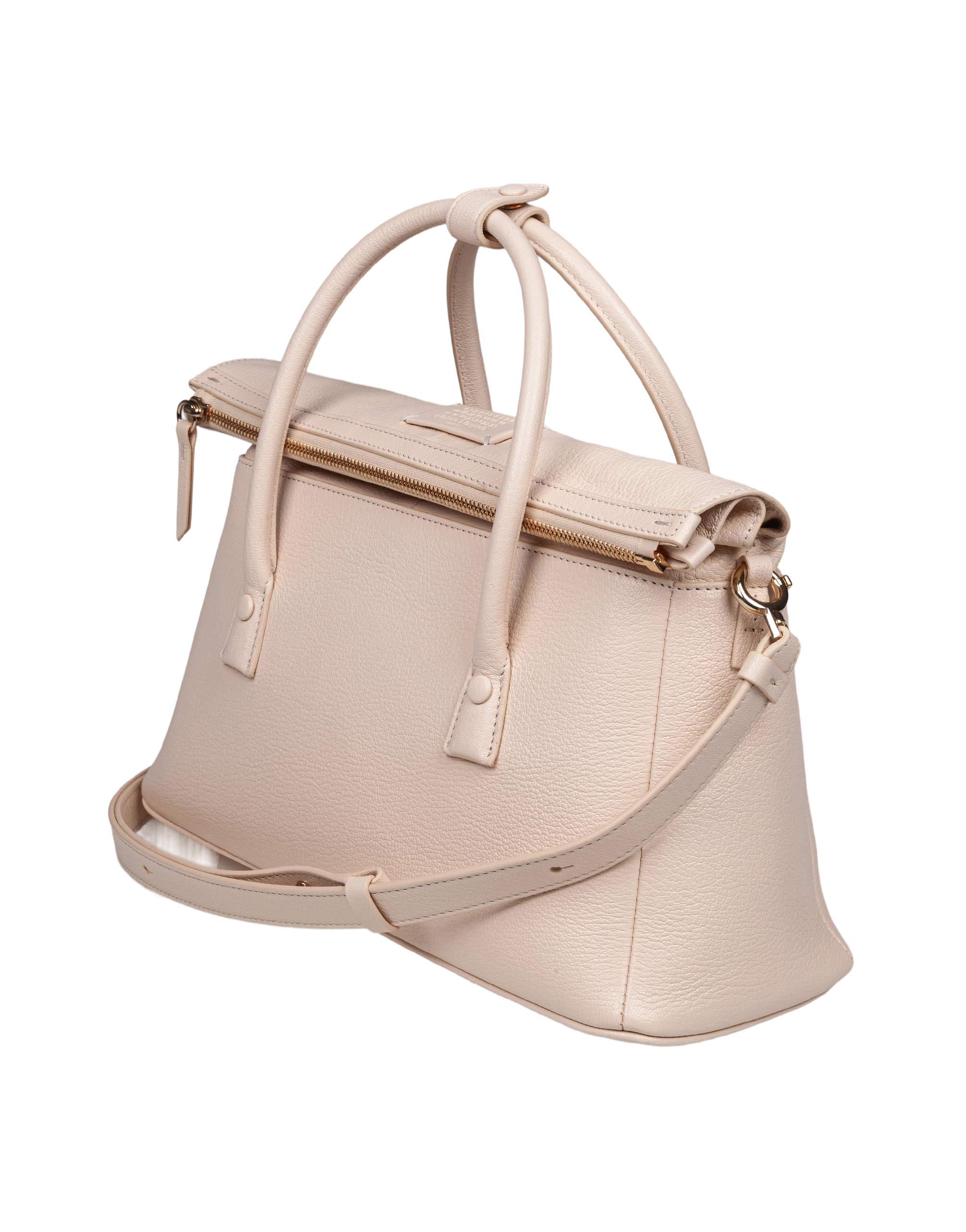 MAISON MARGIELA BORSA A MANO 5AC EAST WEST IN PELLE COLORE LATTE