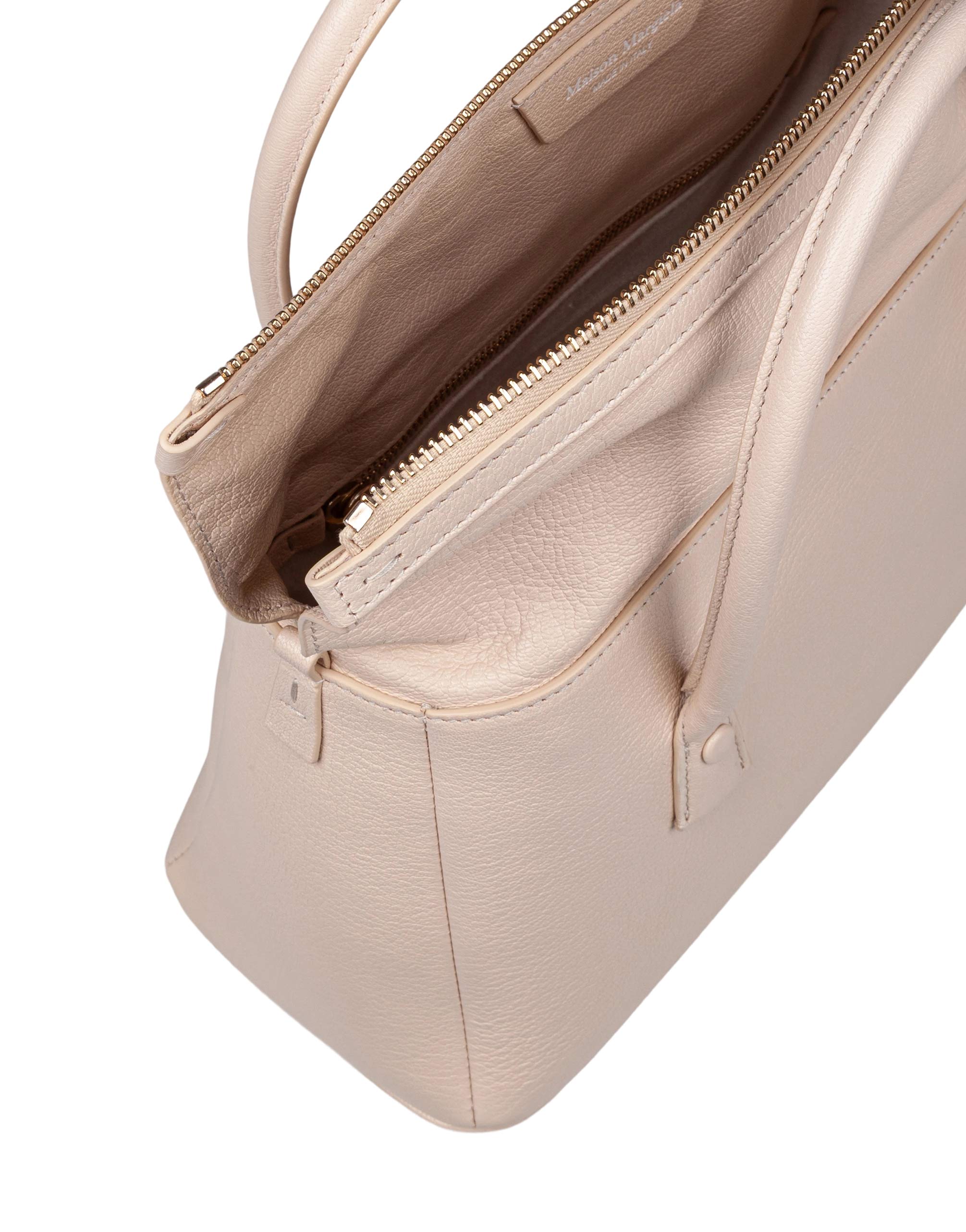 MAISON MARGIELA BORSA A MANO 5AC EAST WEST IN PELLE COLORE LATTE