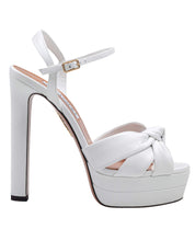 AQUAZZURRA NINA SANDAL PLATEAU 130 PELLE COLORE BIANCO