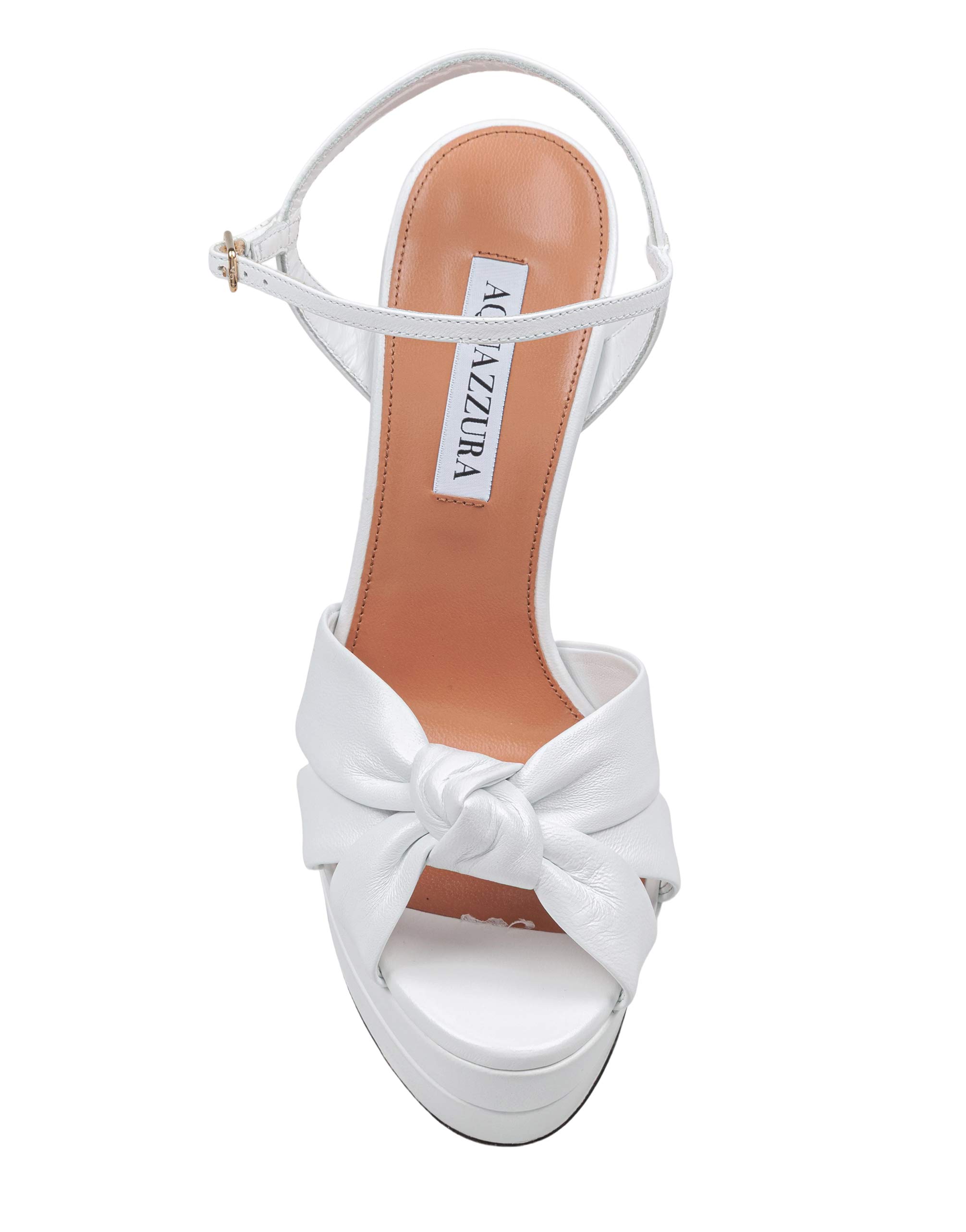 AQUAZZURRA NINA SANDAL PLATEAU 130 PELLE COLORE BIANCO