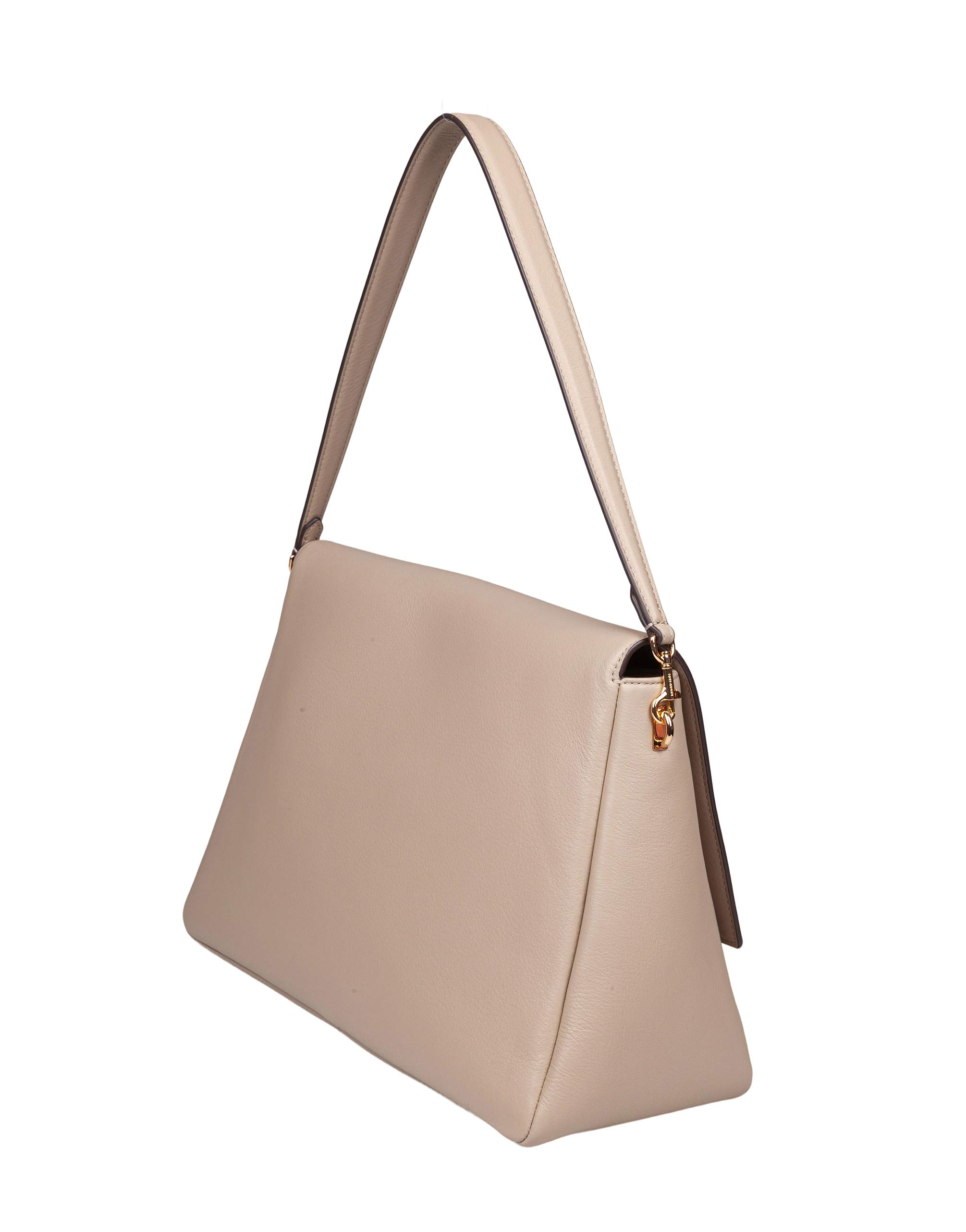 TORY BURCH BORSA A SPALLA CHARLIE IN PELLE COLORE CEMENTO