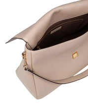 TORY BURCH BORSA A SPALLA CHARLIE IN PELLE COLORE CEMENTO
