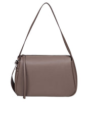 TORY BURCH ROMY SHOULDER BAG IN DOVE GREY LEATHER