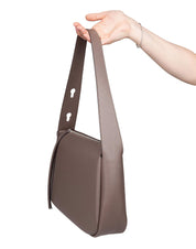 TORY BURCH ROMY SHOULDER BAG IN DOVE GREY LEATHER