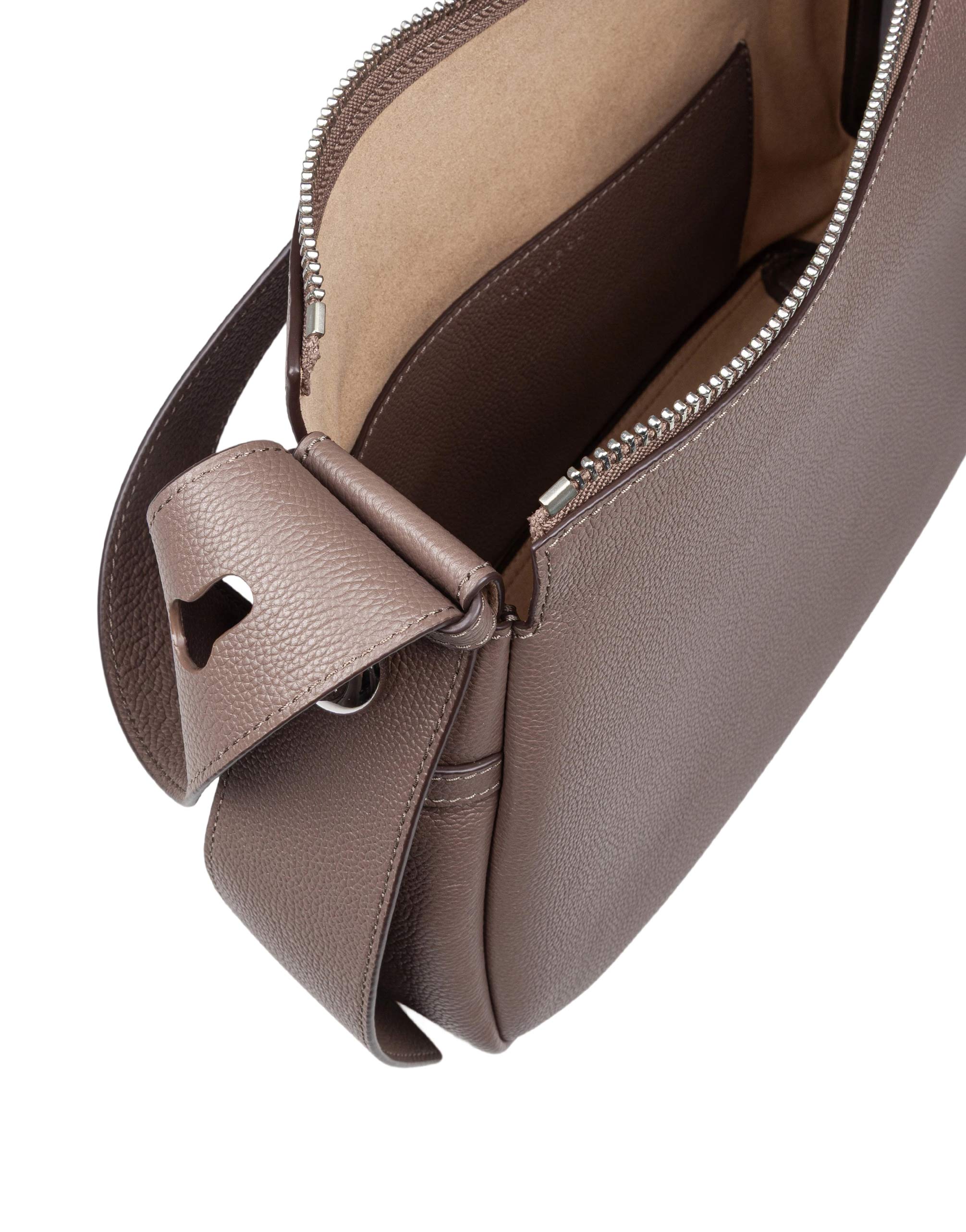 TORY BURCH ROMY SHOULDER BAG IN DOVE GREY LEATHER