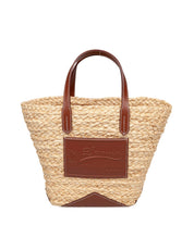 LANVIN CATCH BY LANVIN BASKET IN RAFIA E PELLE