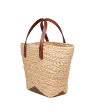 LANVIN CATCH BY LANVIN BASKET IN RAFIA E PELLE